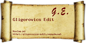 Gligorovics Edit névjegykártya